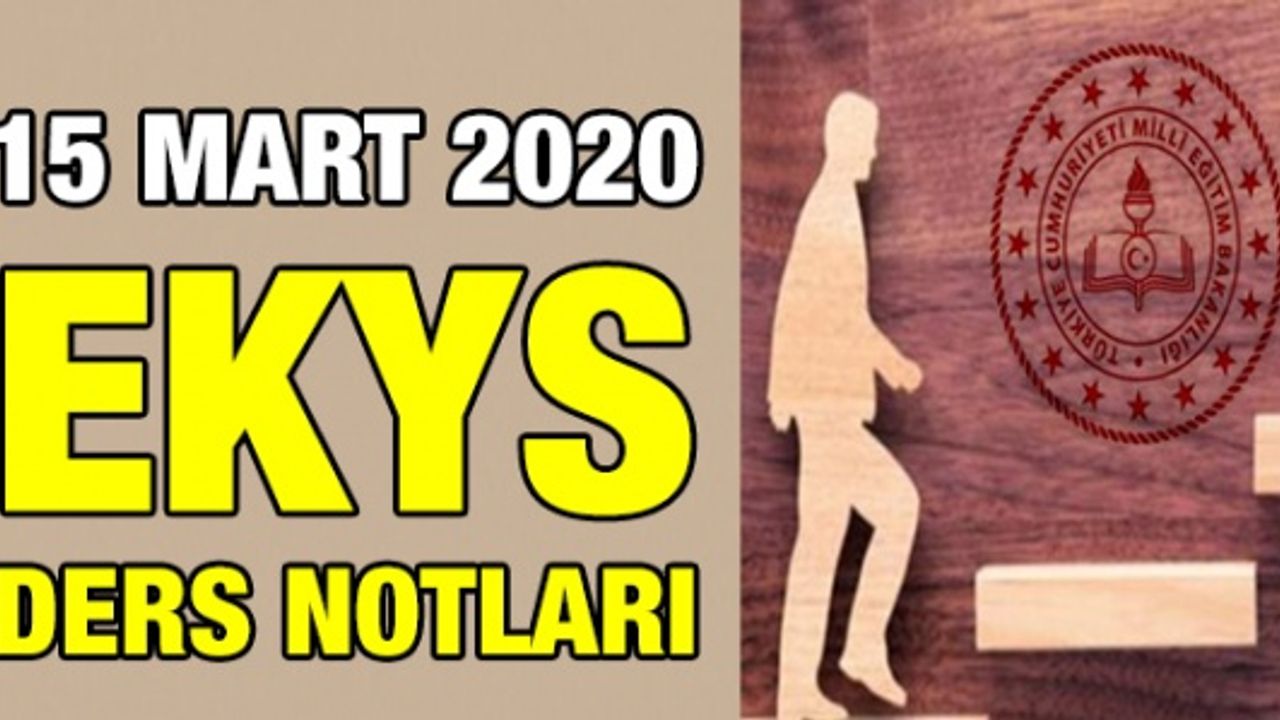 2020 EKYS Müdür Müdür Yardımcılığı Sınavı Ders Notları