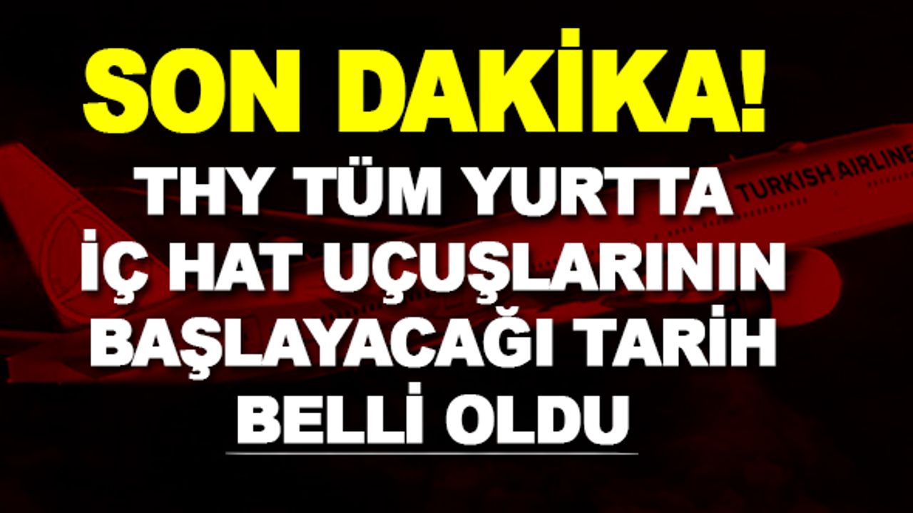 Son Dakika Gelişmesi...THY İç hat uçuşlarının başlama tarihi belli oldu.