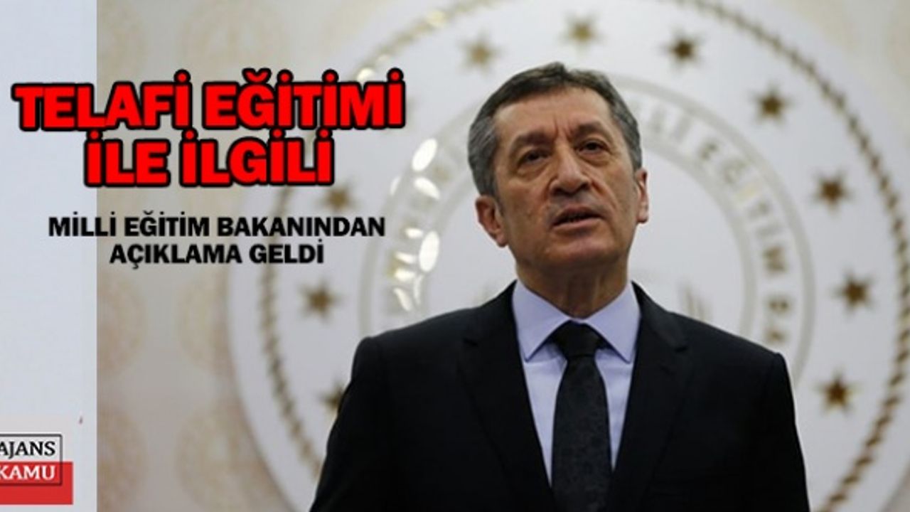 Ziya Selçuk'tan Telafi Eğitimi Açıklaması: Devamlılığı olan...