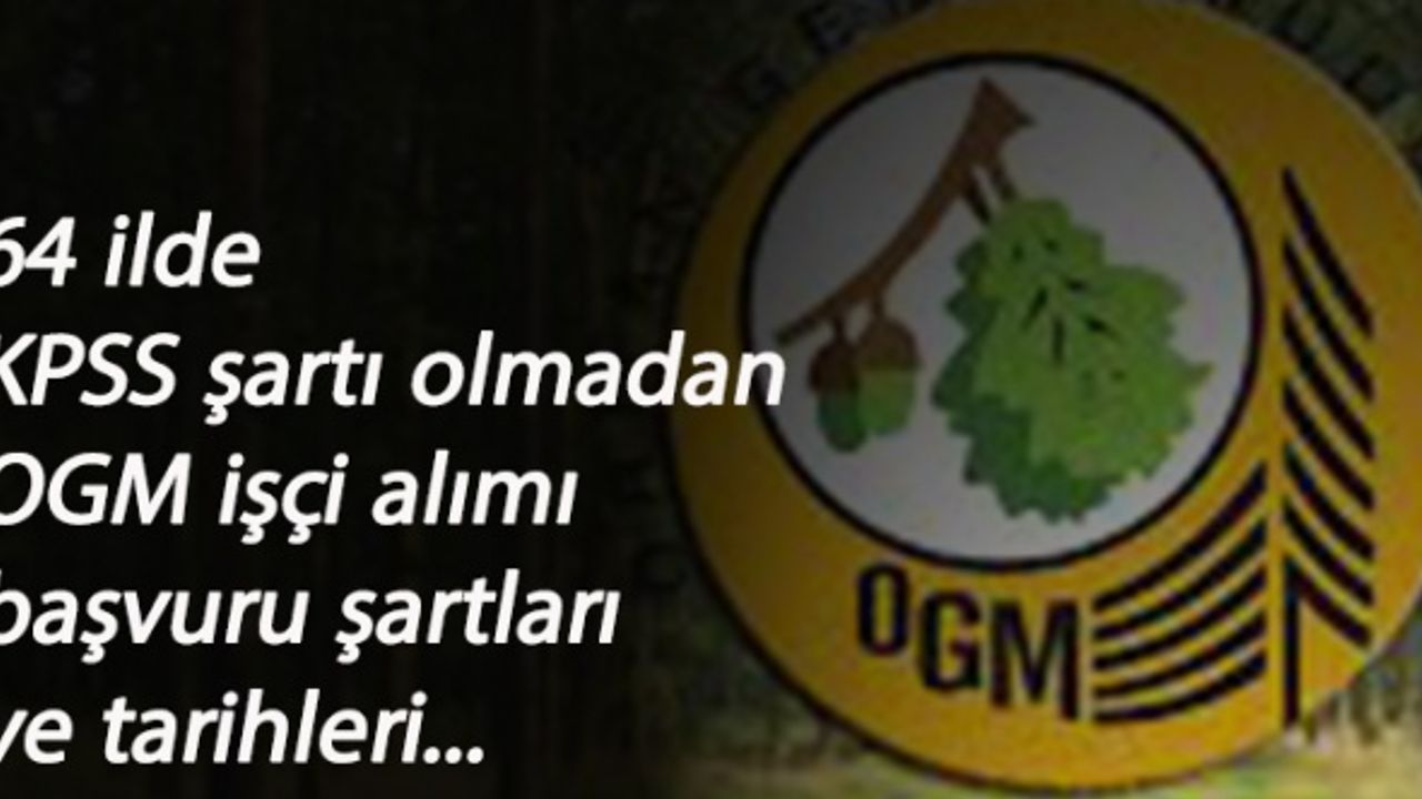 Orman Genel Müdürlüğü personel alımı yapacak: 64 şehre KPSS şartsız