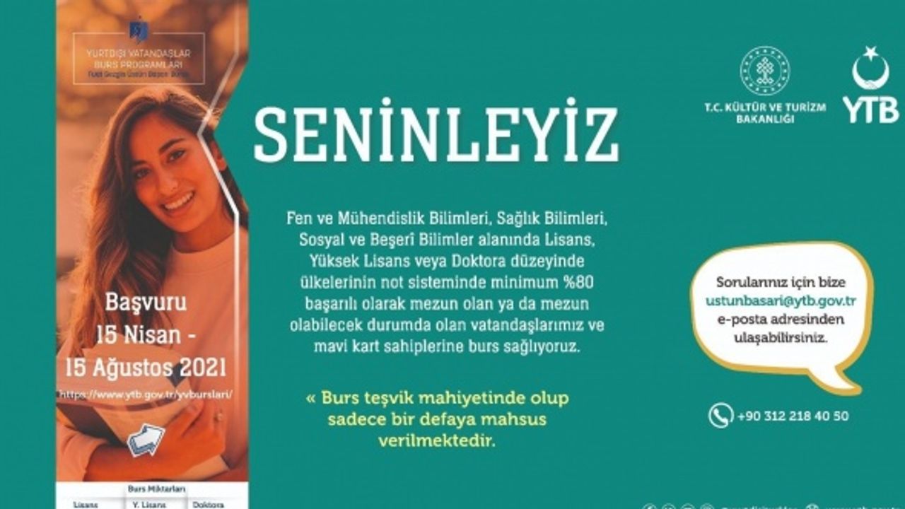 YTB’den lisans, yüksek lisans ve doktora yapan gurbetçilere burs