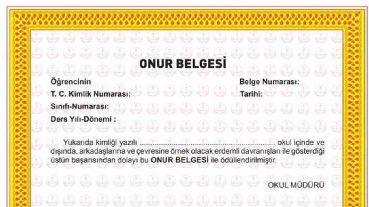 Onur belgesi nasıl alınır? Onur belgesi hangi öğrencilere verilir?