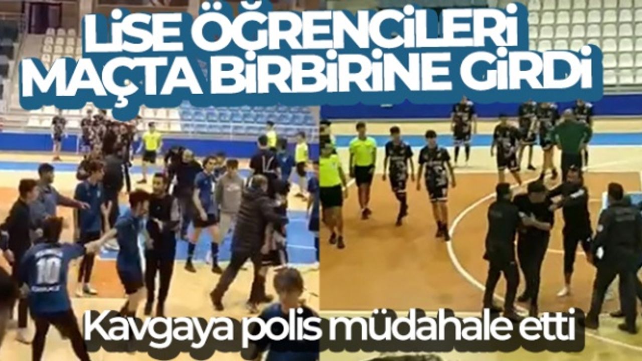 Lise öğrencileri maçta birbirine girdi, kavgaya polis müdahale etti