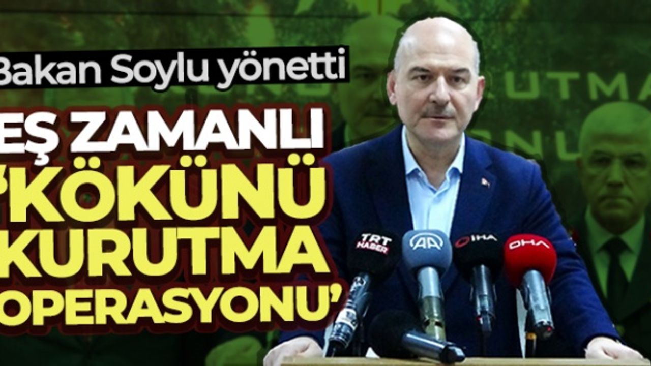 Bakan Soylu'nun yönetimiyle eş zamanlı 'Kökünü Kurutma Operasyonu': 120 gözaltı