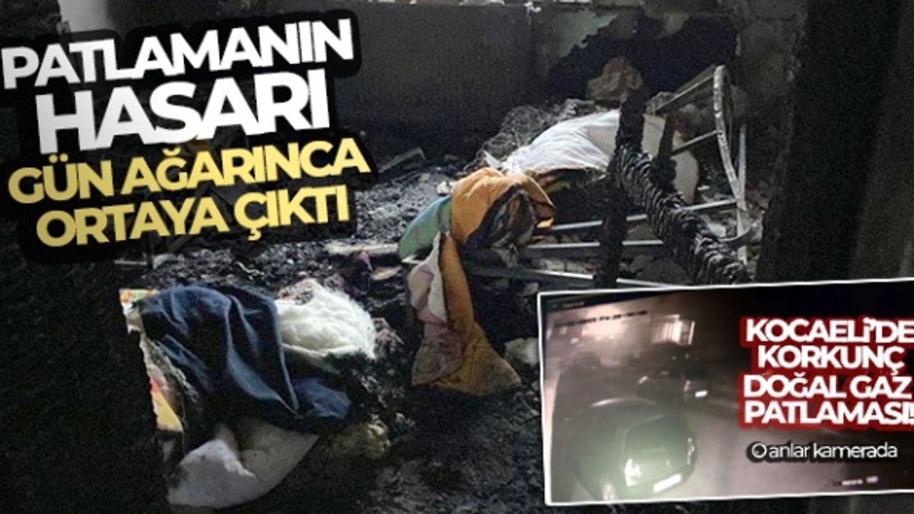Patlamanın meydana geldiği binadaki hasar, gün ağarınca ortaya çıktı