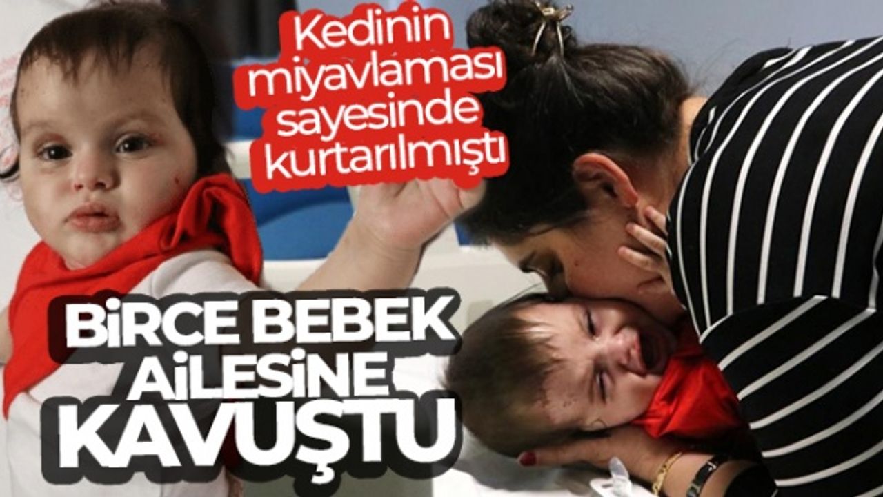 Kedinin miyavlaması sayesinde kurtarılan Birce bebek ailesine kavuştu