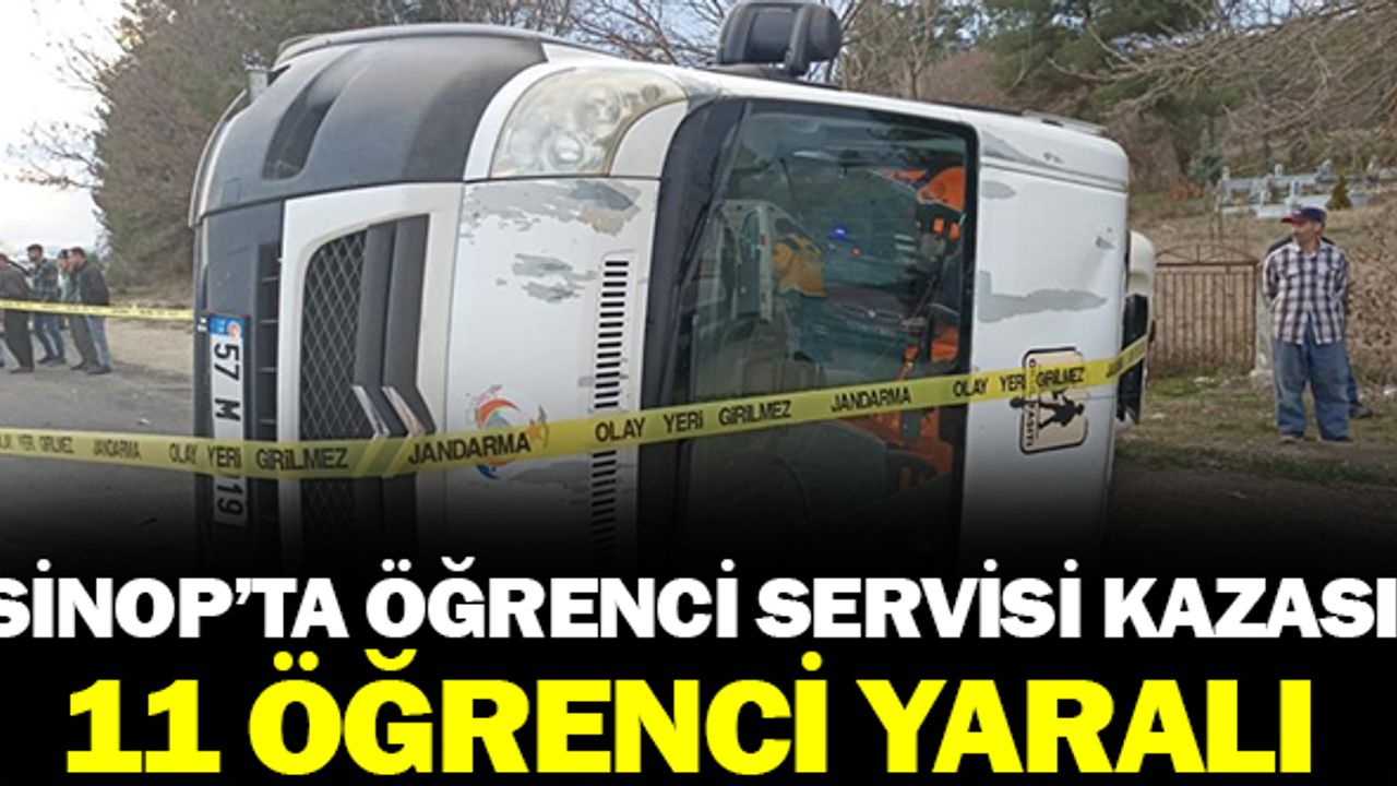 Sinop’ta öğrenci servisi ile otomobil çarpıştı: 11 yaralı