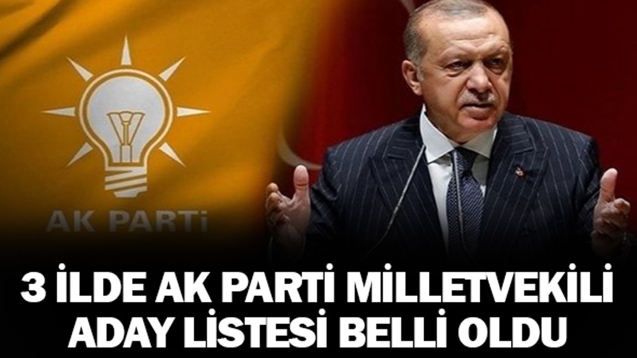 Ak Parti'de 3 ilde milletvekili adayları listesi belli oldu