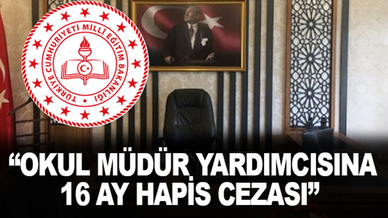 Okul müdür yardımcısına 16 ay hapis cezası!