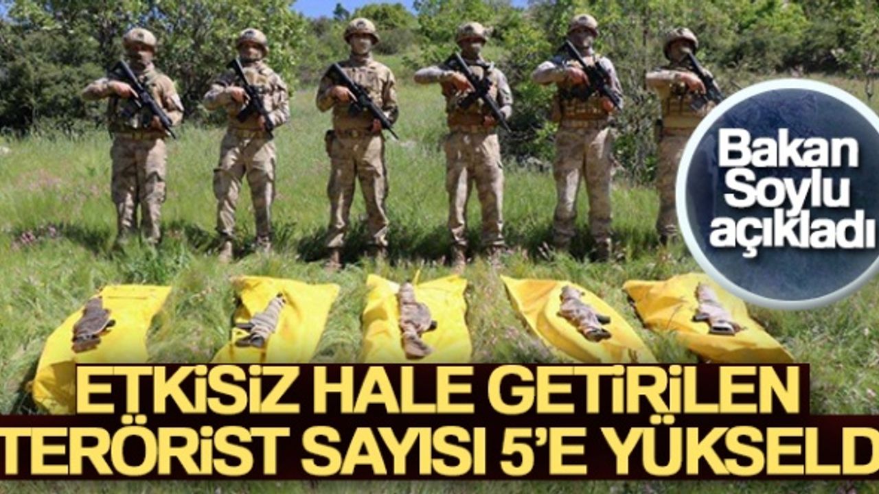 Bakan Soylu, Şırnak’ta etkisiz hale getirilen terörist sayısının 5’e yükseldiğini duyurdu