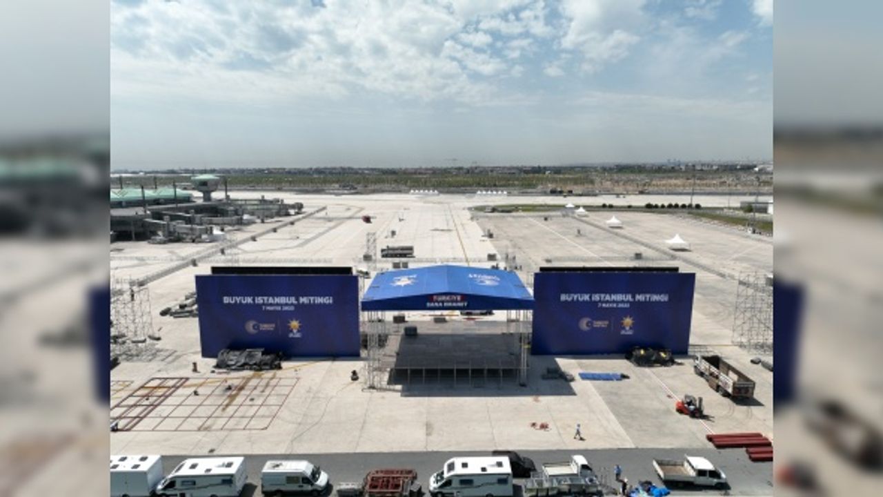 Büyük İstanbul Mitingi için son hazırlıklar havadan görüntülendi