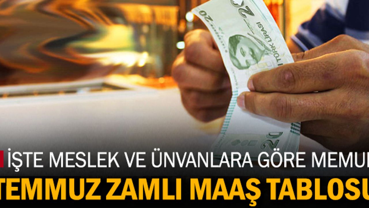 İşte Meslek ve Ünvanlara Göre Temmuz 2023 zamlı memur maaşları tablosu