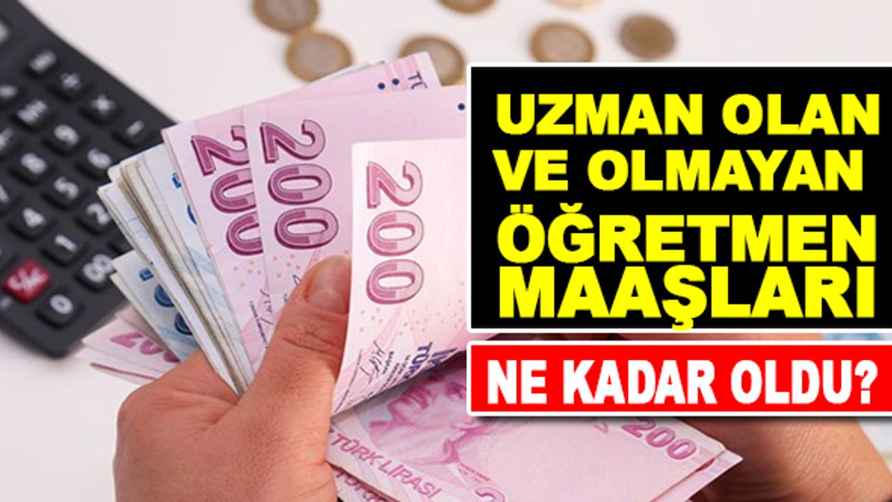 Uzman Olan ve Olmayan Öğretmenlerin Maaşı Ne Kadar Oldu?