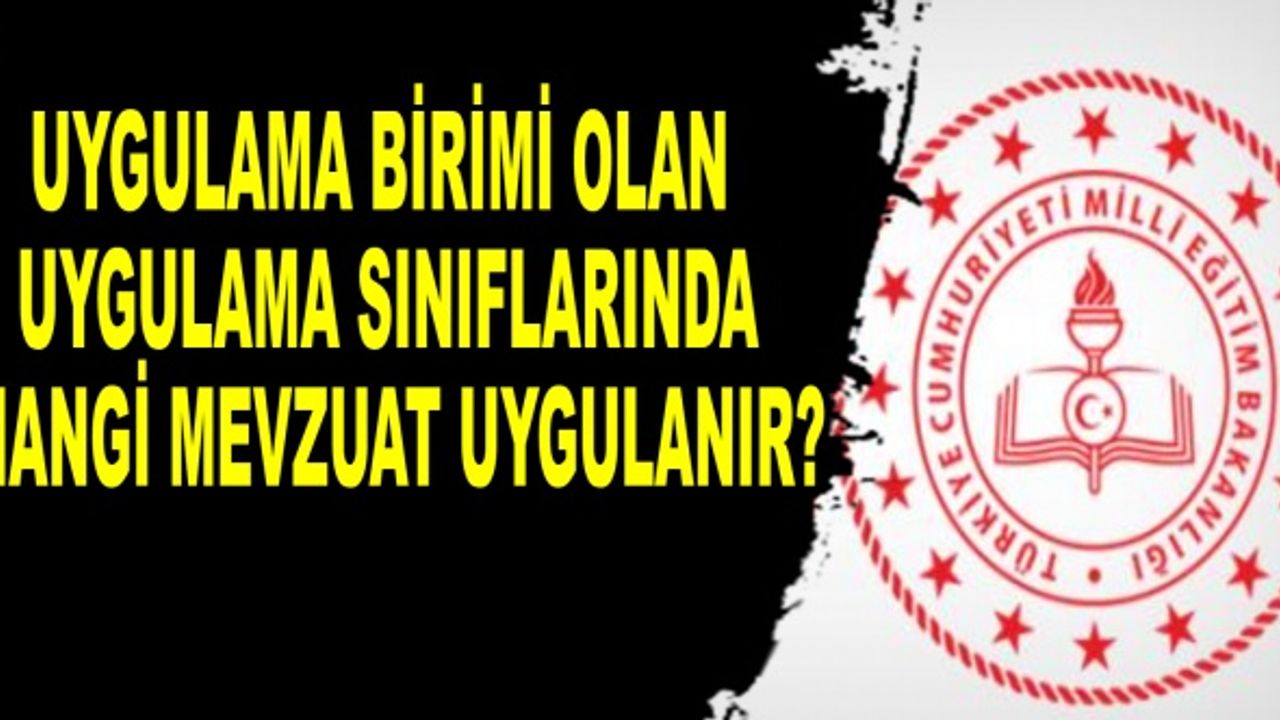 Uygulama birimi olan uygulama sınıflarında hangi mevzuat uygulanır?