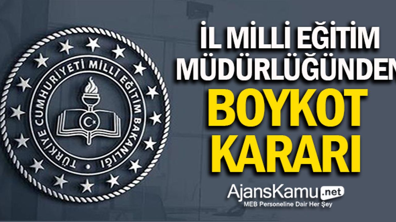 İl Milli Eğitim Müdürlüğünden Flaş Karar!