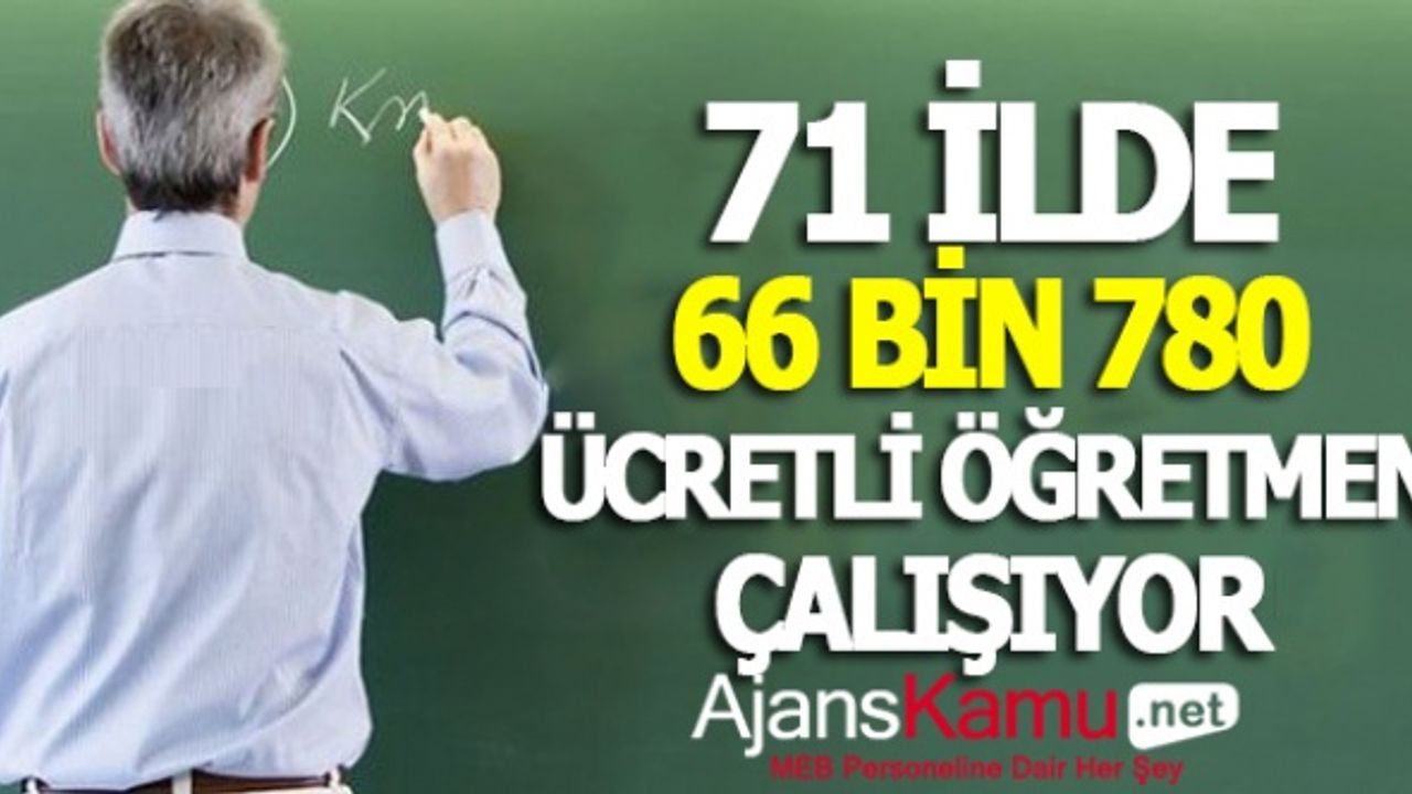 71 İlde 66 Bin 780 Ücretli Öğretmen Çalıştırılıyor
