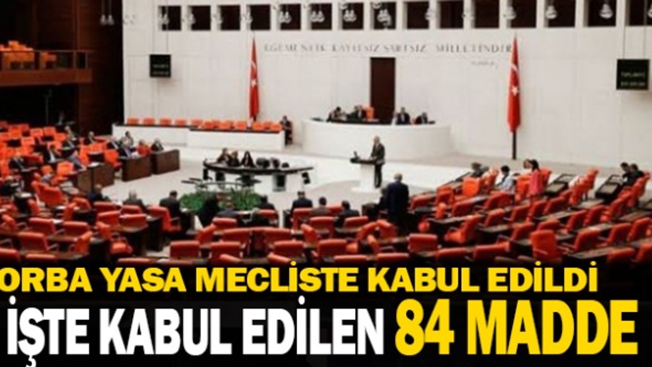84 Maddelik Torba Yasa Meclis'te kabul edildi... İşte alınan kararlar