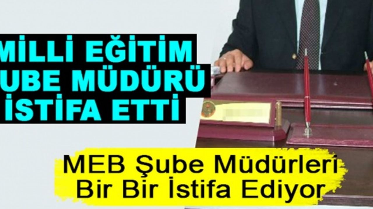 Şube müdürleri bir bir istifa ediyor...MEB'de bir şube müdürü daha istifa etti