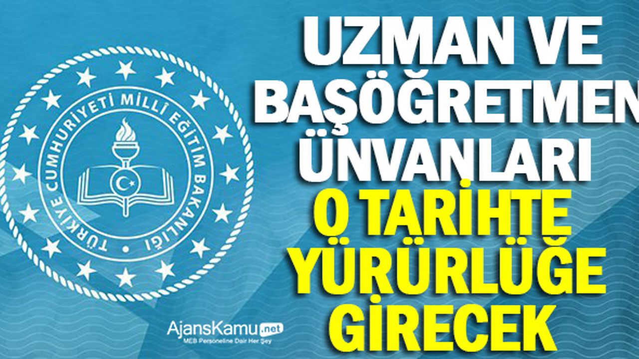 Uzman ve Başöğretmenlik Sınavını Kazananların Ünvanı Alacakları Tarih Belli Oldu