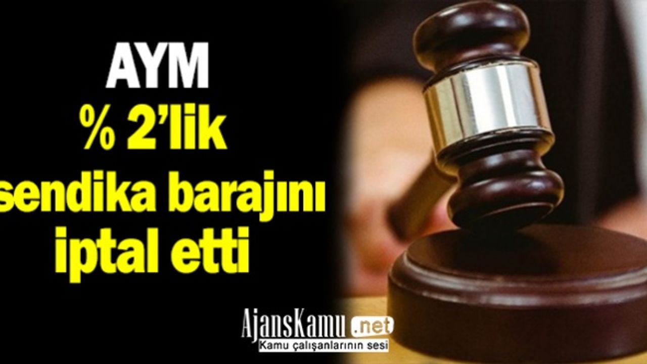 Anayasa Mahkemesi %2’lik Sendika Üyeliği Barajını İptal Etti