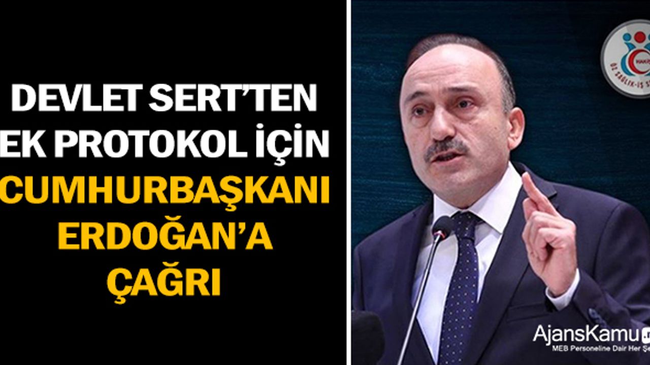 Devlet Sert'ten Cumhurbaşkanı Erdoğan'a Ek Protokol Çağrısı