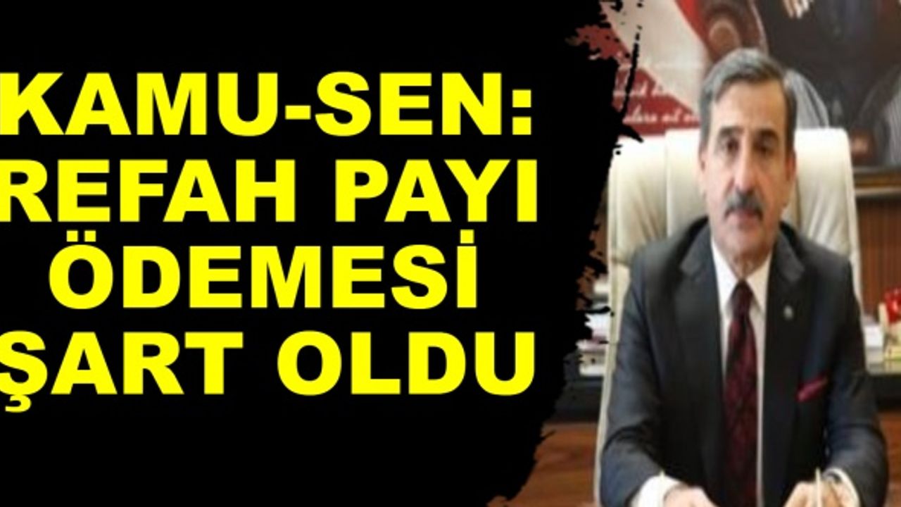 Kamu-Sen: Refah payı ödemesi şart oldu