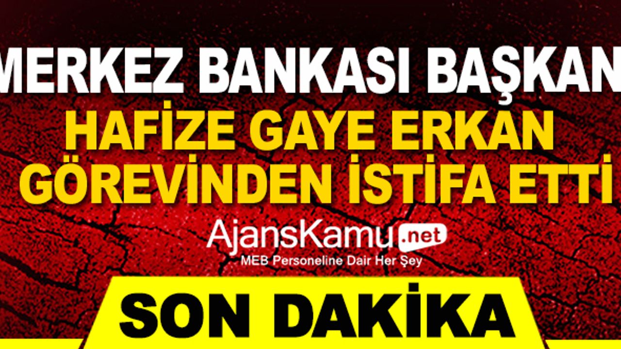 Merkez Bankası Başkanı Hafize Gaye Erkan İstifa Etti !
