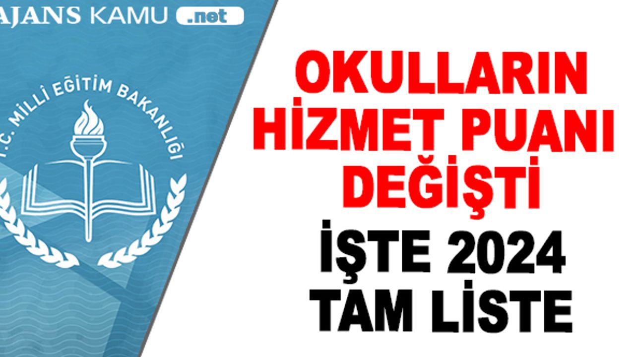 Okulların Hizmet Puanları Değişti! İşte MEB Okul Hizmet Puanları 2024 Tam Liste