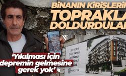 Bu kadarına da pes, binanın kirişlerini toprakla doldurdular