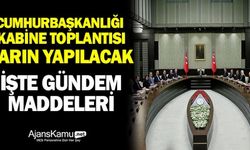 Cumhurbaşkanlığı kabinesi yarın toplanıyor İşte gündem maddeleri