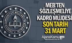 MEB'ten Sözleşmeliye Kadro Müjdesi