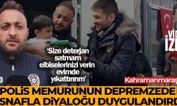 Polis Memurunun Depremzede Esnafla Diyaloğu Duygulandırdı