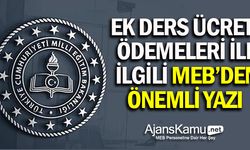 Ek Ders Ücreti Ödemeleri İle İlgili MEB'den Önemli Yazı