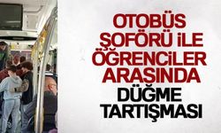 Arnavutköy'de otobüs şoförü ile öğrenciler arasında düğme tartışması kamerada