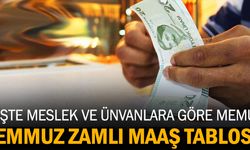 İşte Meslek ve Ünvanlara Göre Temmuz 2023 zamlı memur maaşları tablosu