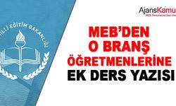 MEB'den O Branş Öğretmenlerine Ek Ders Yazısı