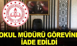 Görevden alınan okul müdürü, görevine iade edildi