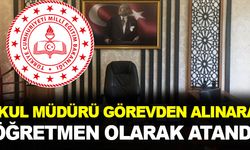 O Okul müdürü görevden alındı