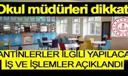 Okul müdürleri dikkat: Kantinlerle ilgili iş ve işlemler madde madde açıklandı