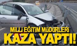 Milli eğitim müdürleri feci şekilde kaza yaptı