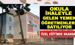 Okula ihaleyle gelen yemek öğretmenlere satılıyor