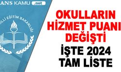Okulların Hizmet Puanları Değişti! İşte MEB Okul Hizmet Puanları 2024 Tam Liste